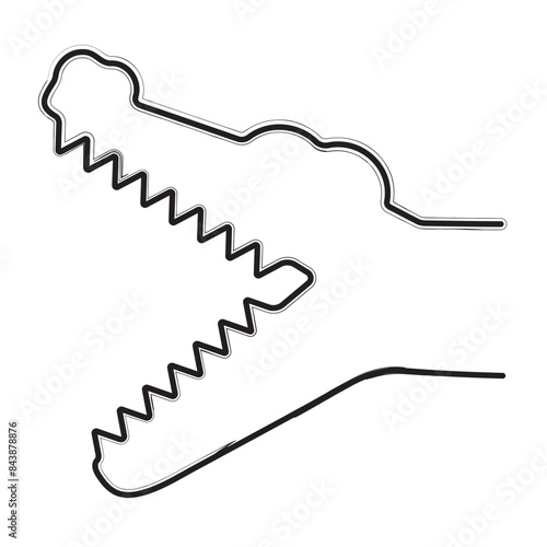 crocodile brush strokes on a white background. Vector illustration.