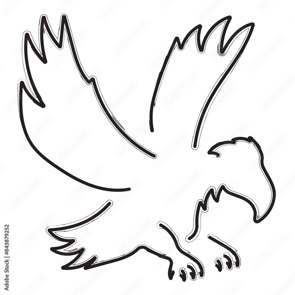 Naklejka premium eagle brush strokes on a white background. Vector illustration.