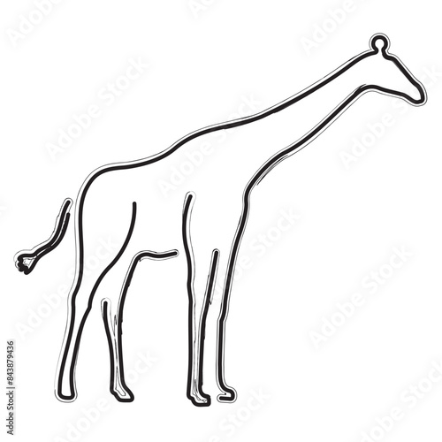 giraffe brush strokes on a white background. Vector illustration.