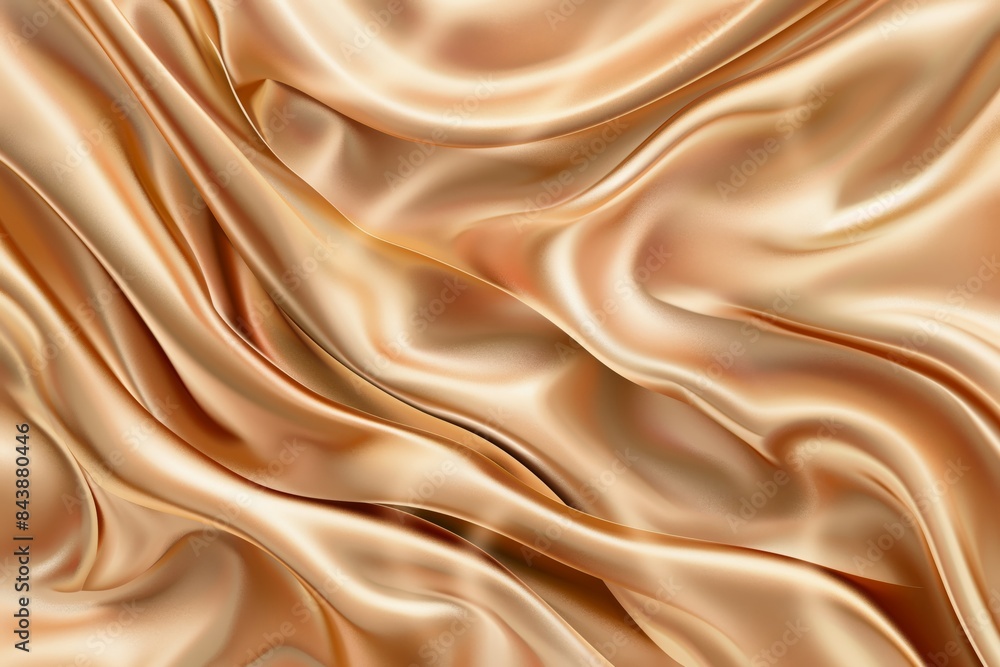 Fototapeta premium High-quality image of smooth golden satin with elegant flowing waves