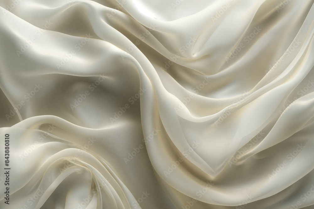 Fototapeta premium High-quality image showcasing the smooth texture and folds of cream-colored silk material