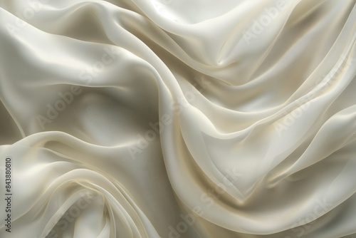 High-quality image showcasing the smooth texture and folds of cream-colored silk material