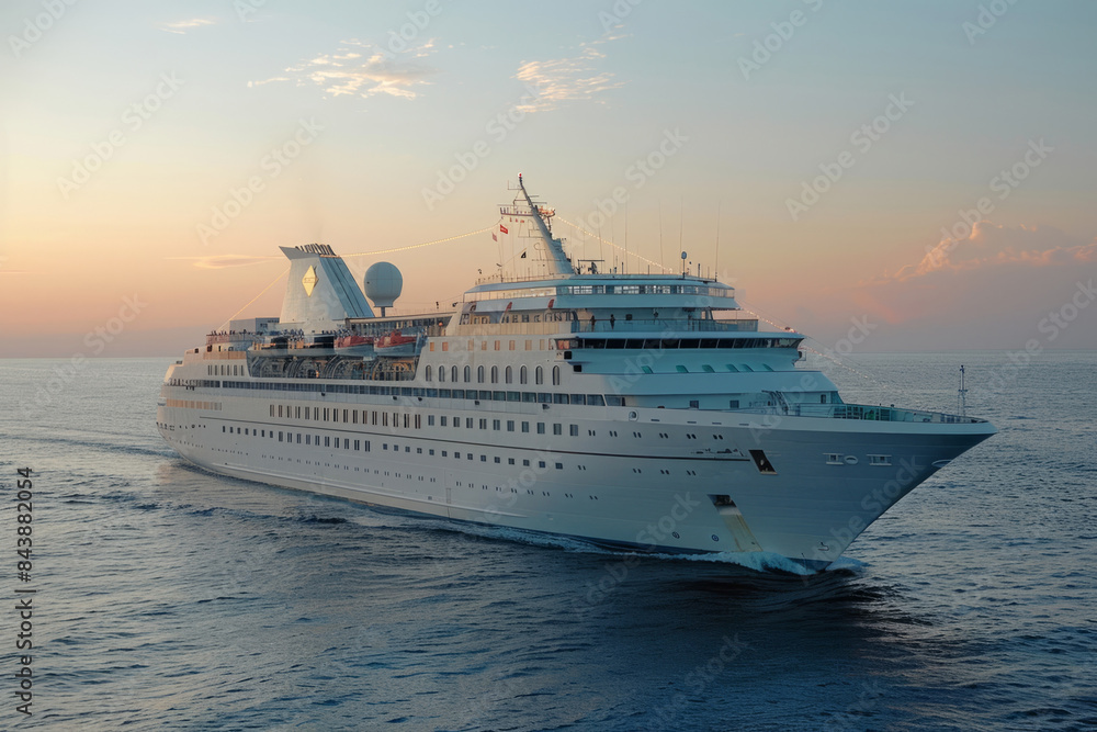 Luxury cruise ship, liner at sea Luxury cruise ship, liner at sea