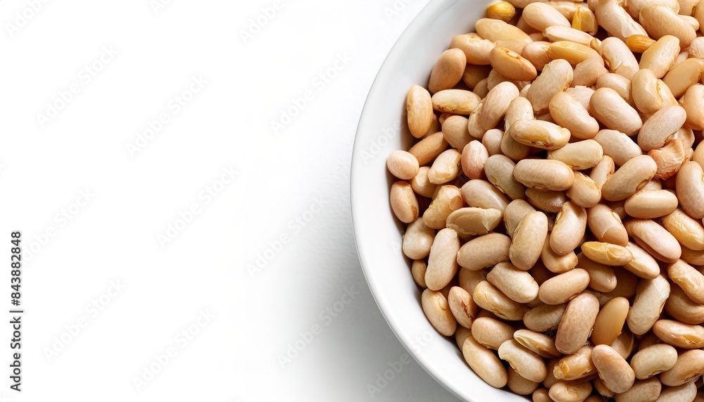 Cannellini bean - Phaseolus vulgaris - named for its resemblance to a human kidney used as an addition to hot and cold salads, side dishes, soups, and even pastas. Isolated on white background Cannellini bean - Phaseolus vulgaris - named for its resemblance to a human kidney used as an addition to hot and cold salads, side dishes, soups, and even pastas. Isolated on white background