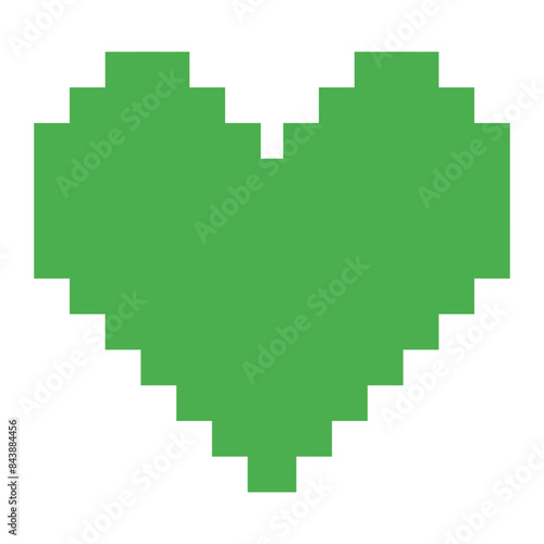 pixel art heart shape emoticon icon, retro pixel love icon button
