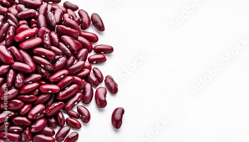 Kidney bean - Phaseolus vulgaris - named for its resemblance to a human kidney used as an addition to hot and cold salads, side dishes, soups, and even pastas. Isolated on white background photo