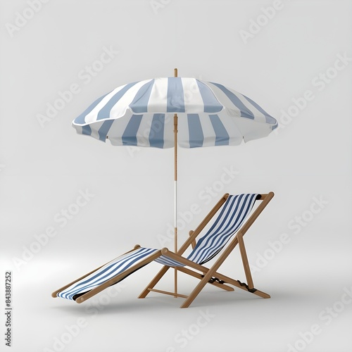 Lounge chair and sun umbrella