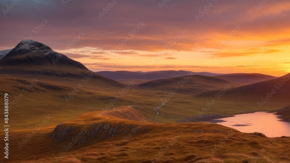 Naklejka premium Beautiful view of the mountain. Mountain landscape. The beauty of nature.