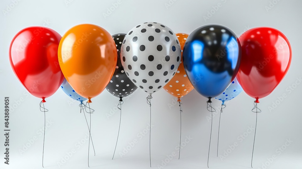 group of balloons with polka dots on them group of balloons with polka dots on them