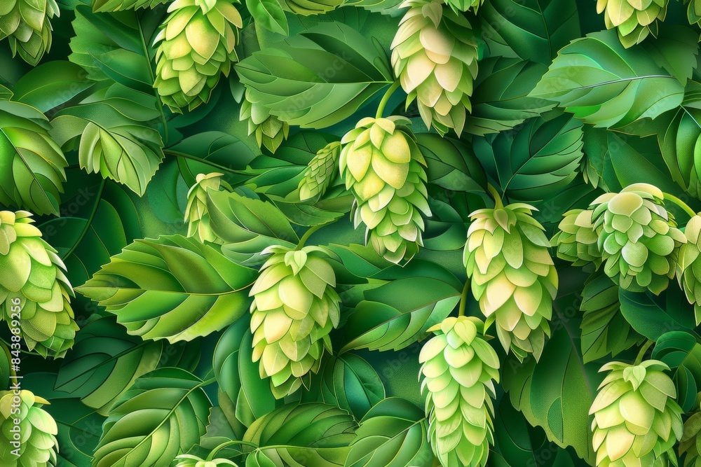 Obraz premium pattern of hops. Concept of Oktoberfest