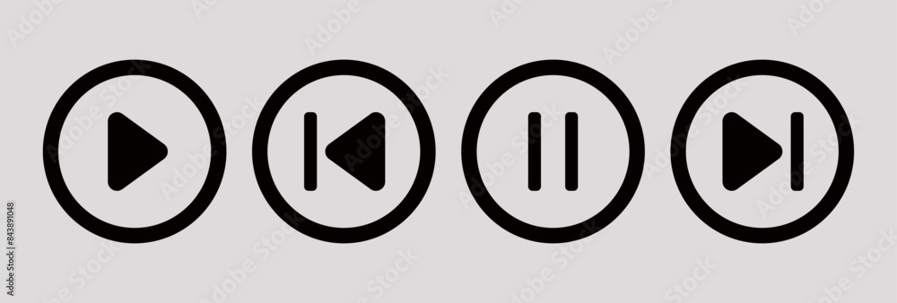 play pause resume fast forward, Music player icon set for multimedia audio player user interface. Music player icon set with paly, pause, next and back button. play pause resume fast forward, Music player icon set for multimedia audio player user interface. Music player icon set with paly, pause, next and back button.