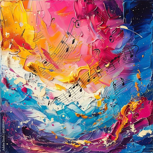 painting of music notes and music notes