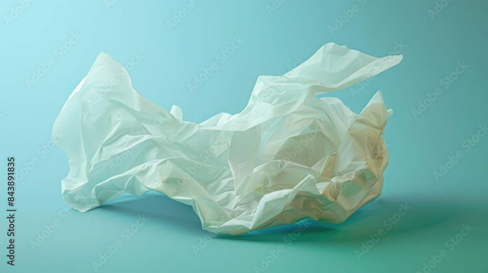 A crumpled piece of recycled tissue A crumpled piece of recycled tissue