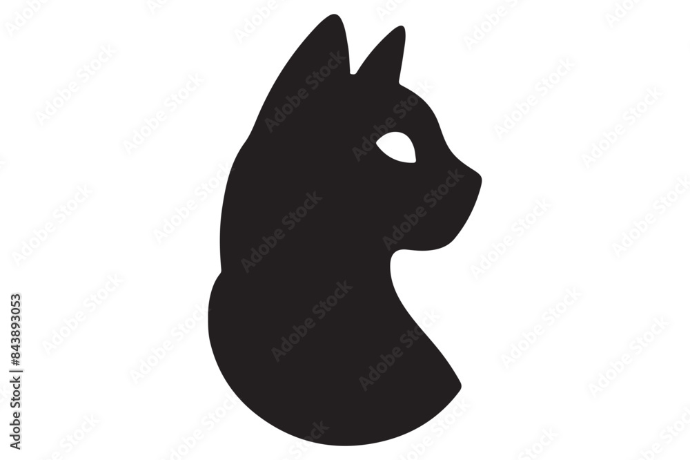 Cat silhouette. Vector in monochrome style on white background. Cat silhouette. Vector in monochrome style on white background.