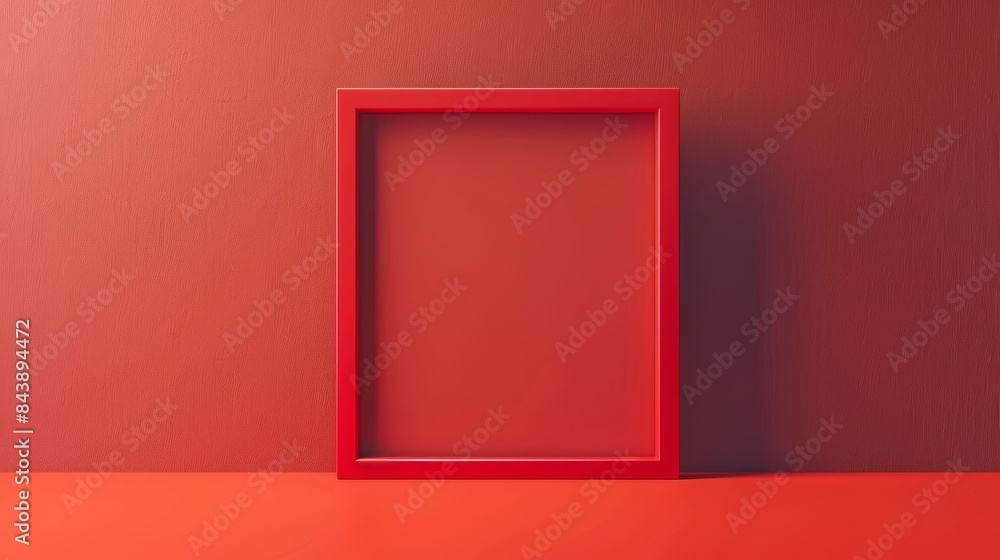 A red frame is on a red wall A red frame is on a red wall