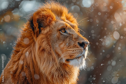 Majestic Lion Portraiture - Powerful Wildlife Close-Up Shot