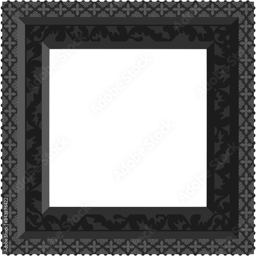 Gothic stylised ornamental frame. Floral patterned decoration.	
