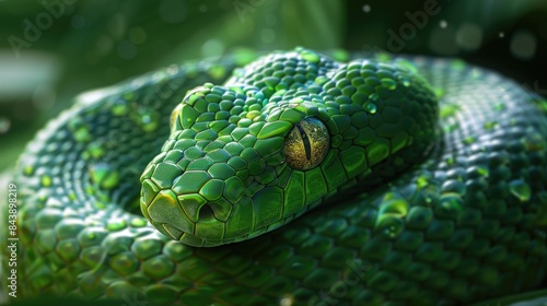 Green snake close-up