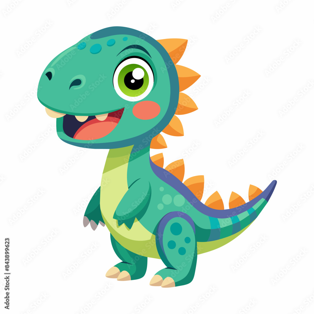 Funny Vector Cartoon Illustration of Cute T-Rex Dinosaur Funny Vector Cartoon Illustration of Cute T-Rex Dinosaur