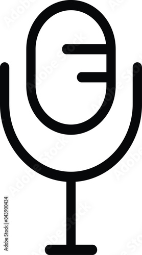 Microphone Icon with Black Outline Style