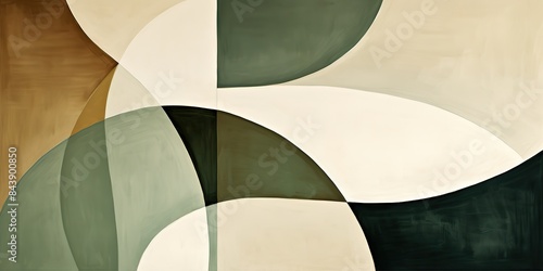 Abstract geometric draw paint graphic minimal mosaic patter texture in soft green and beige colors decoration background