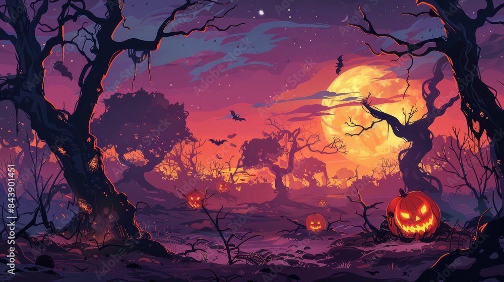 Jack-o'-Lanterns under a Purple Sky Jack-o'-Lanterns under a Purple Sky
