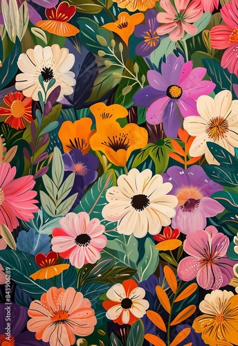 Wallpaper Mural Vintage Floral Pattern in Cottagecore Style for Home Decor Generative AI Torontodigital.ca