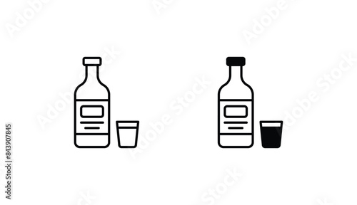 Alcoholic Drinks icon design with white background stock illustration