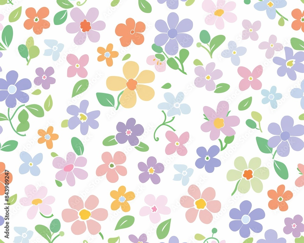Vibrant Floral Pattern for Spring Designs Generative AI Vibrant Floral Pattern for Spring Designs Generative AI