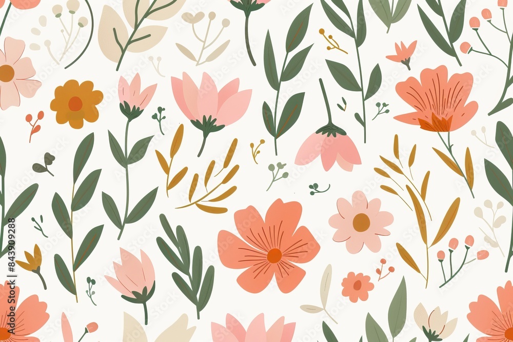 Spring Floral Pattern for Craft and Design Generative AI Spring Floral Pattern for Craft and Design Generative AI