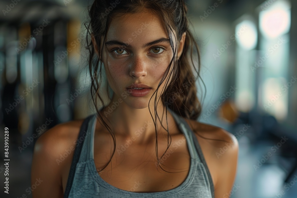 Woman Entering a Gym Woman Entering a Gym
