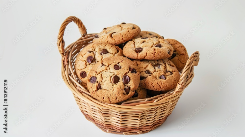 Basket of cookies on a white background Basket of cookies on a white background