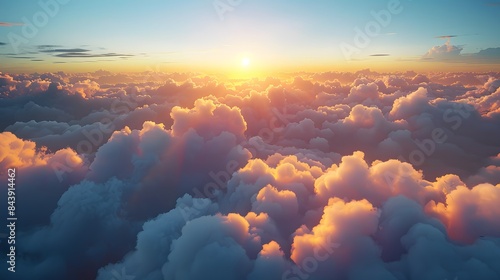 beautiful sky with clouds in fantasy art landscape © XtzStudio
