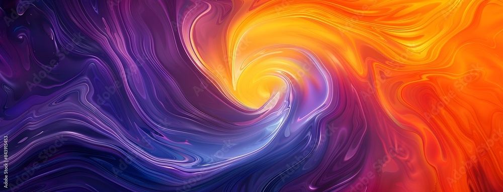 Fototapeta premium abstract swirl of color gradient, dark purple and orange, swirling colors, vibrant color gradients