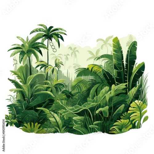 Emerald Green Jungle Vector  Stunning Design on White Background