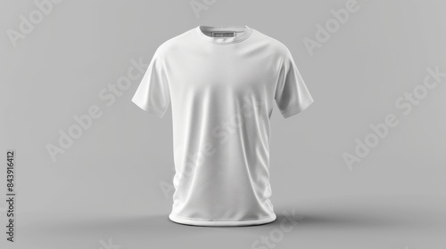 white women's T-shirt on a light background. Front view. Mockup, Generative AI
