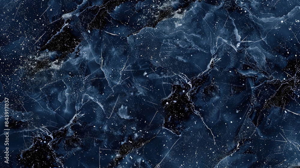 Obraz premium Navy marble with a textured surface, resembling the night sky scattered with stardust. This seamless, high-resolution image provides a poetic and inspirational backdrop for decorative materials.