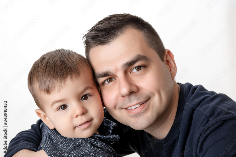 A parent and son stand together in a sunlit park, their faces beaming with joy. A parent and son stand together in a sunlit park, their faces beaming with joy.