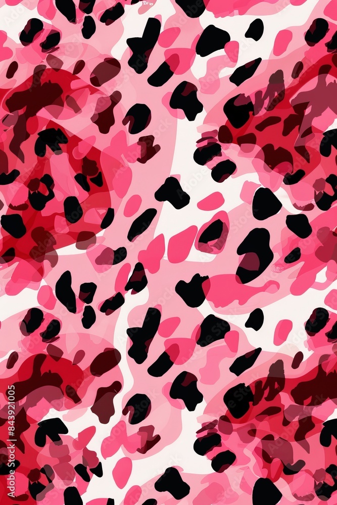 Vibrant Pink Leopard Print Fabric Design for Fashion and Home Decor Generative AI Vibrant Pink Leopard Print Fabric Design for Fashion and Home Decor Generative AI