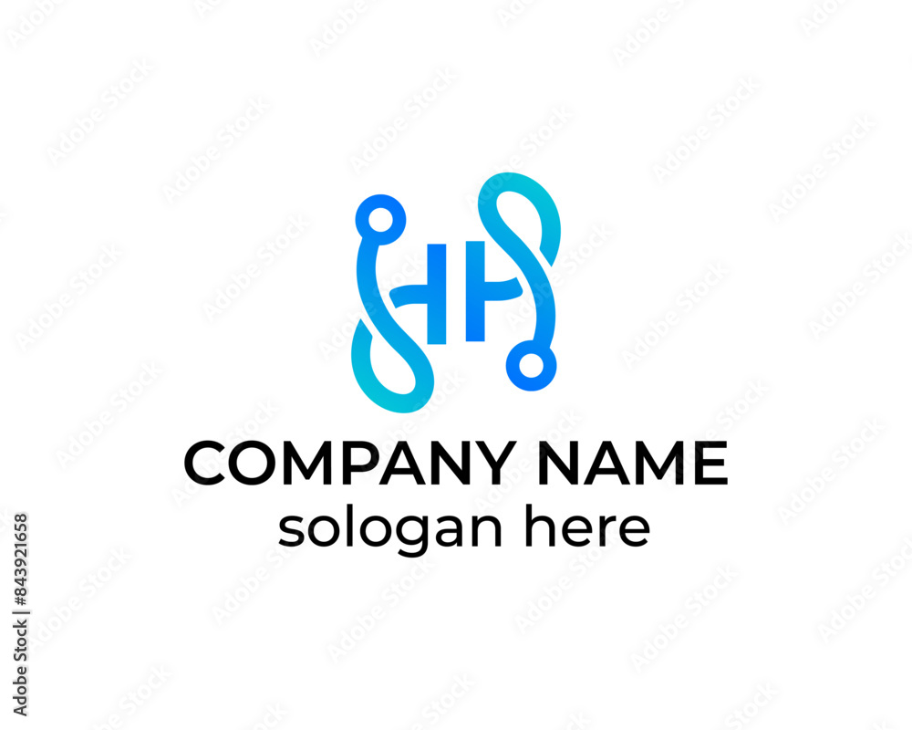 Trendy letter H technology logo design for company Trendy letter H technology logo design for company