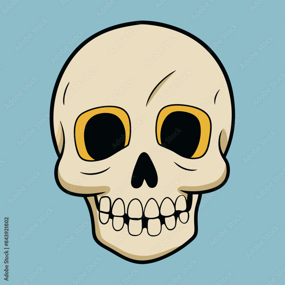 Hand-drawn skull cartoon vector illustration Hand-drawn skull cartoon vector illustration