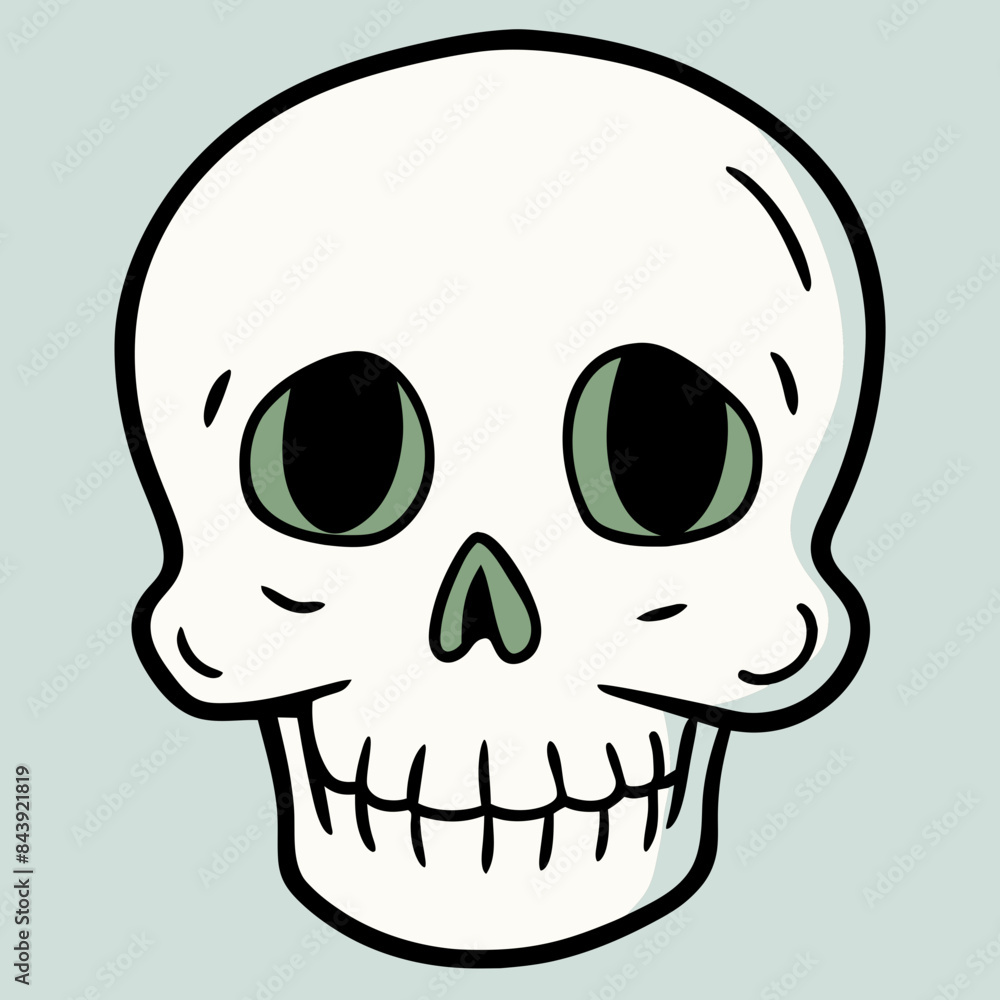 Hand-drawn skull cartoon vector illustration Hand-drawn skull cartoon vector illustration