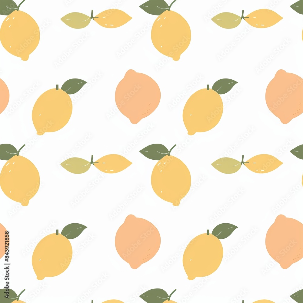 Vibrant Lemons Pattern for Spring Decor Generative AI Vibrant Lemons Pattern for Spring Decor Generative AI