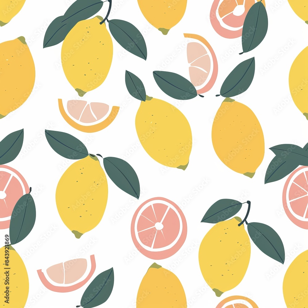 Vibrant Lemons Pattern for Spring Decor Generative AI Vibrant Lemons Pattern for Spring Decor Generative AI