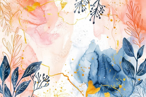 Whimsical Watercolor Floral Background for Boho Chic Designs Generative AI