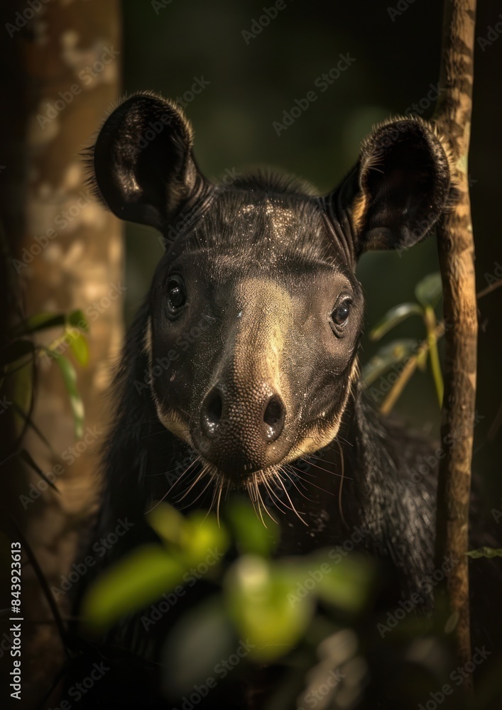 malayan-mountain-tapir-in-the-wild-an-intimate-close-up-shot-of-a