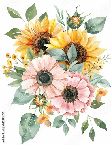 Vibrant Floral Bouquet for Spring Decor Generative AI