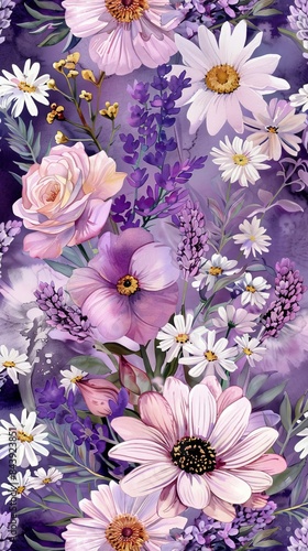 Whimsical Floral Pattern for Fashion and Home Decor Generative AI