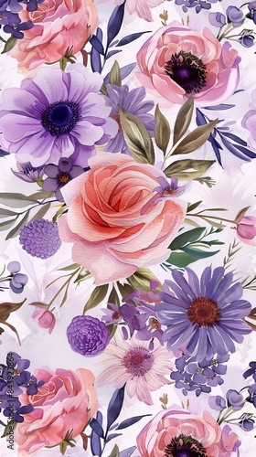 Whimsical Floral Pattern for Fashion and Home Decor Generative AI