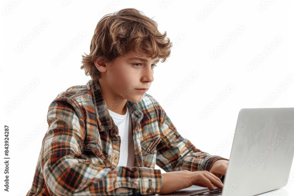 Teenage Boy Coding on Laptop Teenage Boy Coding on Laptop